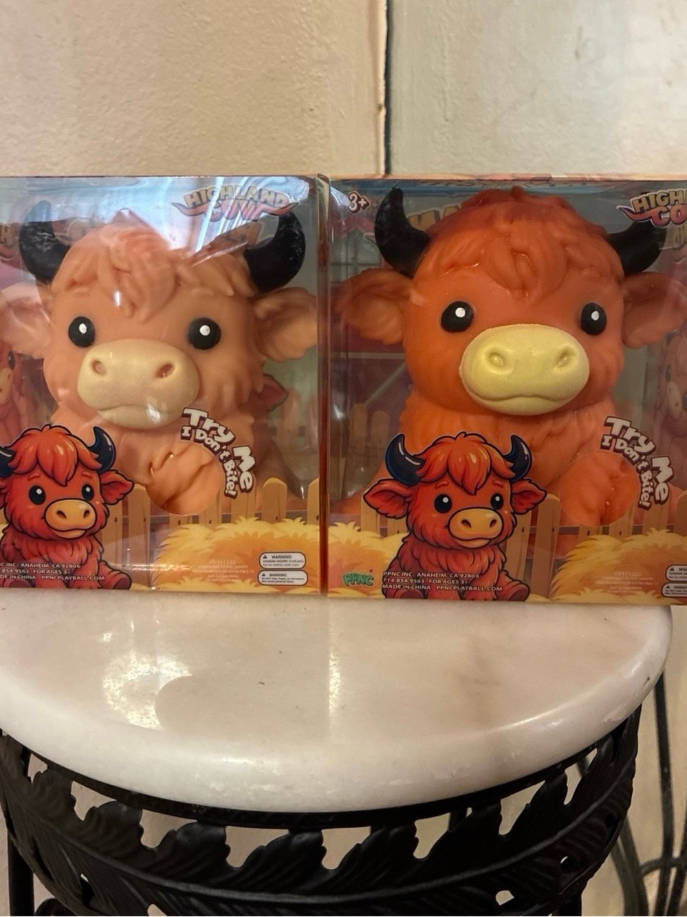 Highland Cow Squeeze Toy - Orange Plush-Look Kids Toy